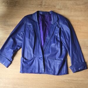 VINTAGE AMI Genuine Leather Jacket Sz EU 40